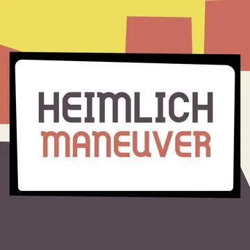 Text caption presenting Heimlich Maneuver. Business concept application of Ilustração Stock