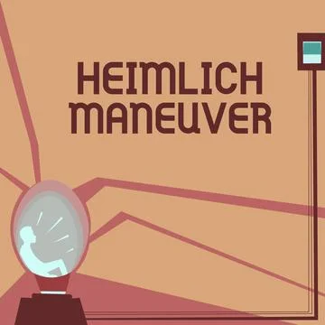 Text caption presenting Heimlich Maneuver. Business concept application of Stock Illustration