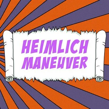 Text caption presenting Heimlich Maneuver. Conceptual photo application of Stock Illustration