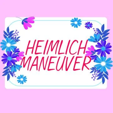 Text caption presenting Heimlich Maneuver. Business idea application of upward Stock Illustration