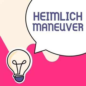 Text caption presenting Heimlich Maneuver. Internet Concept application of Stock Illustration