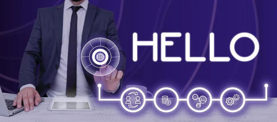 Text caption presenting Hello. Business approach alteration of hallo which was Stock Photos