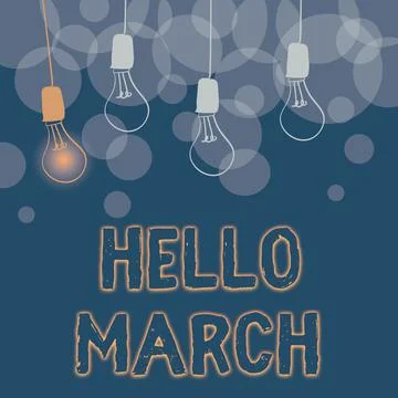 Text caption presenting Hello March. Business approach a greeting expression Stock Illustration
