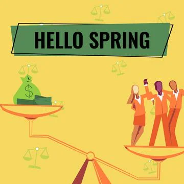 Text caption presenting Hello Spring. Conceptual photo Welcoming the season Stock Illustration