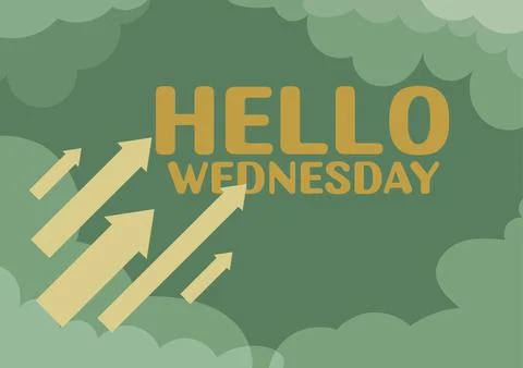 Text caption presenting Hello Wednesday. Business showcase Hump day Middle of Stock Illustration
