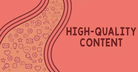 Text caption presenting High Quality Content. Business idea Website is Useful Stock Illustration