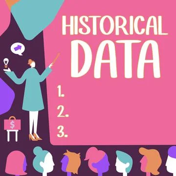 Text caption presenting Historical Data. Business showcase collected data about Stock Illustration