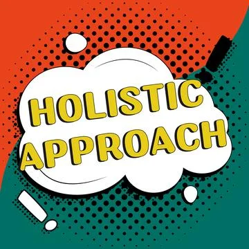 Text caption presenting Holistic Approach. Internet Concept characterized belief Stock Illustration