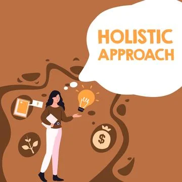 Text caption presenting Holistic Approach. Business overview characterized Stock Illustration