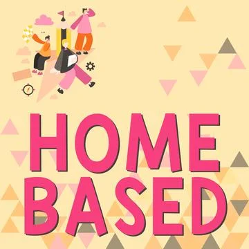 Text caption presenting Home Based. Word for banking transactions are performed Illustrazione stock