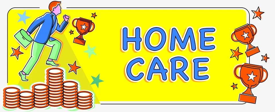 Text caption presenting Home Care. Concept meaning Place where showing can get Illustrazione stock