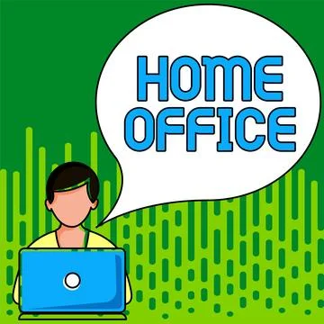 Text caption presenting Home Office. Business idea space designated in a person Stock Illustration