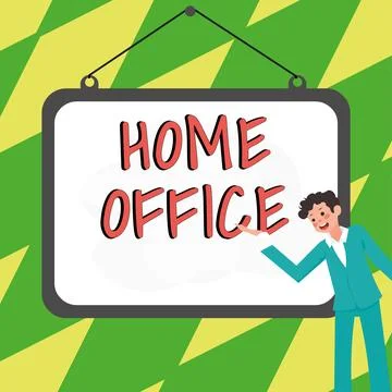 Text caption presenting Home Office. Concept meaning space designated in a Stock Illustration