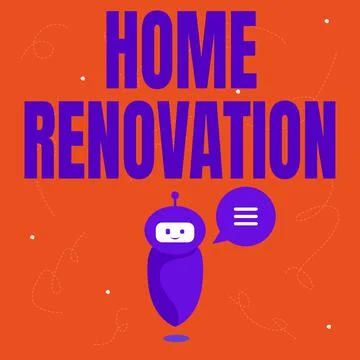 Text caption presenting Home Renovation. Business idea process of renovating or Stock Illustration