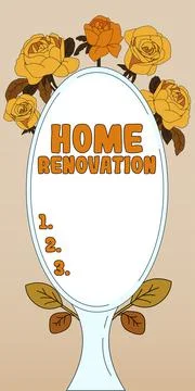 Text caption presenting Home Renovation. Internet Concept process of renovating Stock Illustration