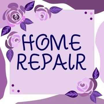 Text caption presenting Home Repair. Word for maintenance or improving your own Illustrazione stock