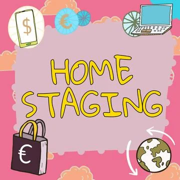 Text caption presenting Home Staging. Internet Concept preparation of a private Stock Illustration