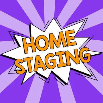 Text caption presenting Home Staging. Business idea preparation of a private Stock Illustration