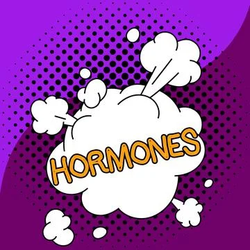 Text caption presenting Hormones. Business overview regulatory substance Stock Illustration
