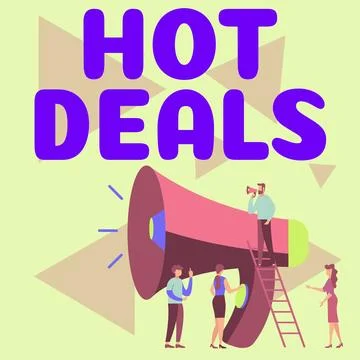Text caption presenting Hot Deals. Internet Concept An agreement through which Illustration