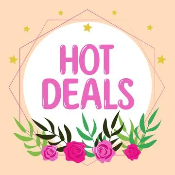 Text caption presenting Hot Deals. Business concept An agreement through which 스톡 일러스트
