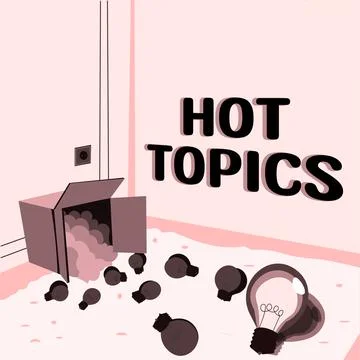 Text caption presenting Hot Topics. Business approach subject that a lot of Ilustração Stock