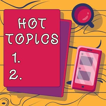 Text caption presenting Hot Topics. Business approach subject that a lot of Ilustração Stock