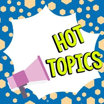 Text caption presenting Hot Topics. Conceptual photo subject that a lot of Ilustração Stock