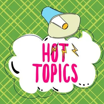 Text caption presenting Hot Topics. Business idea subject that a lot of people Ilustração Stock