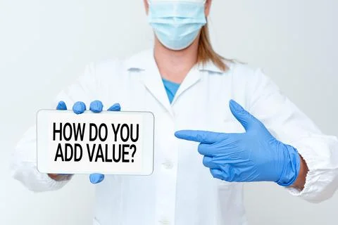 Text caption presenting How Do You Add Value Question. Conceptual photo improve 写真素材