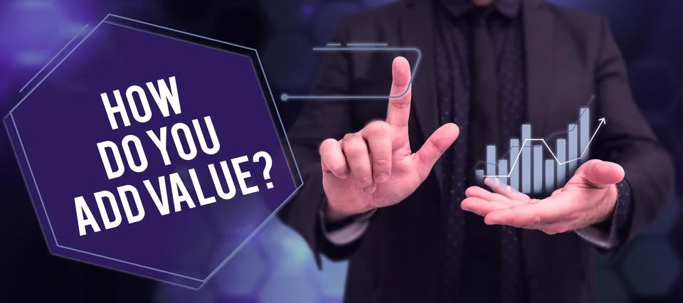Text caption presenting How Do You Add Value. Concept meaning Bring business 写真素材