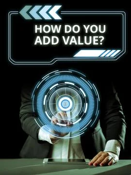 Text caption presenting How Do You Add Value. Word for Bring business progress 写真素材