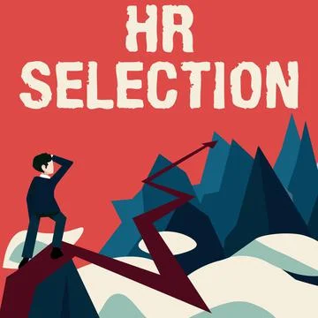 Text caption presenting Hr Selection. Business overview Process and approached 스톡 일러스트