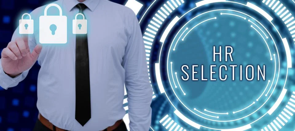 Text caption presenting Hr Selection. Business overview Process and approached Stock Photos