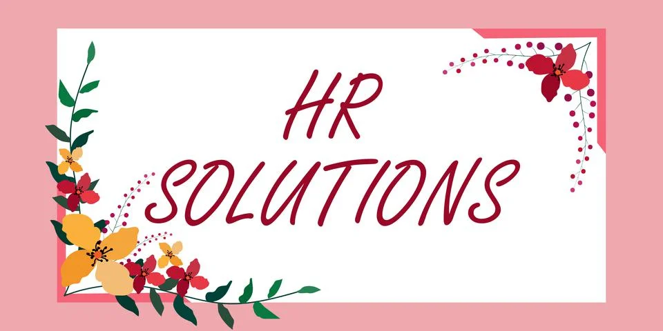Text caption presenting Hr Solutions. Concept meaning Outsourced Human resources Stock-Illustration