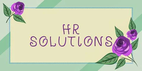 Text caption presenting Hr Solutions. Internet Concept Outsourced Human Stock Illustration