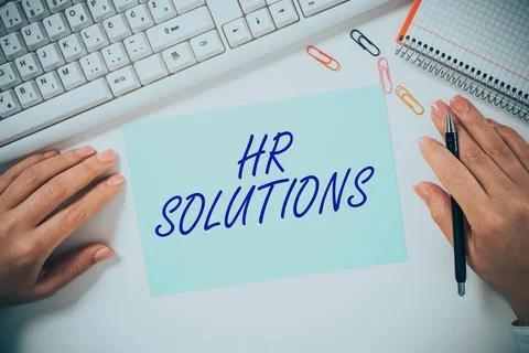 Text caption presenting Hr Solutions, Concept meaning Outsourced Human resour Stock-Fotos