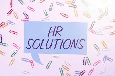 Text caption presenting Hr Solutions. Word Written on Outsourced Human resources Stock-Fotos