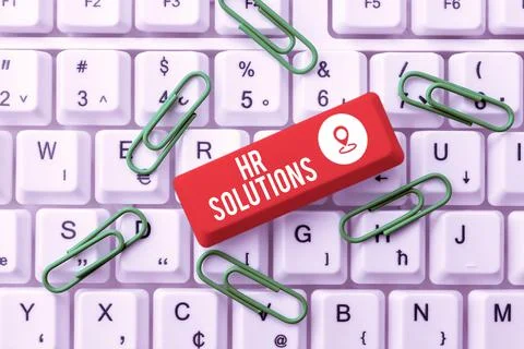 Text caption presenting Hr Solutions. Business idea Outsourced Human resources Stock Photos