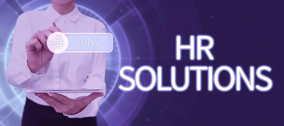 Text caption presenting Hr Solutions. Business concept Outsourced Human Stock Photos