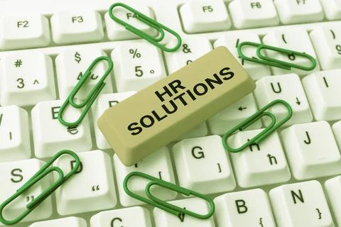 Text caption presenting Hr Solutions. Business approach Outsourced Human Stock-Fotos