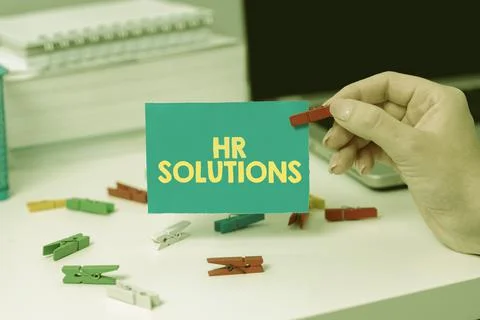 Text caption presenting Hr Solutions. Internet Concept Outsourced Human Stock-Fotos
