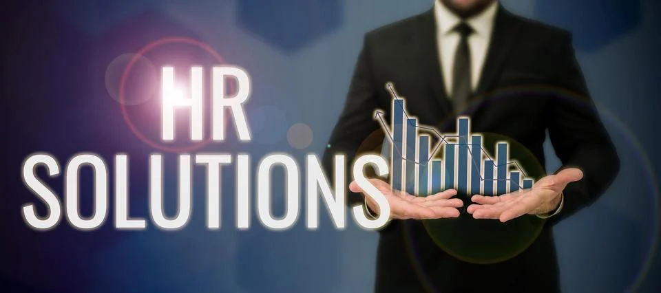 Text caption presenting Hr Solutions. Business concept Outsourced Human Stock Photos