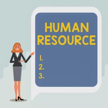 Text caption presenting Human Resource. Word Written on a critical department Stock Illustration
