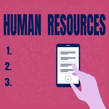 Text caption presenting Human Resources. Word for The showing who make up the Illustrazione stock