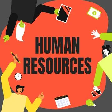 Text caption presenting Human Resources. Business idea The showing who make up Illustrazione stock