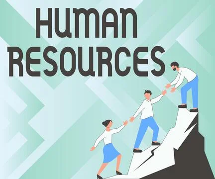 Text caption presenting Human Resources. Word Written on The showing who make up Illustrazione stock