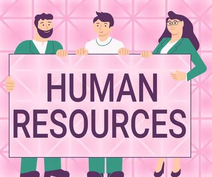 Text caption presenting Human Resources. Word for The showing who make up the Illustrazione stock