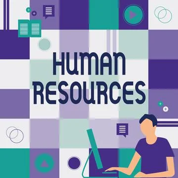 Text caption presenting Human Resources. Word for The showing who make up the Illustrazione stock