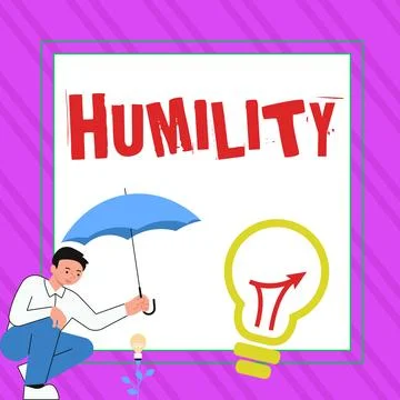 Text caption presenting Humility. Business approach being Humble is a Virtue not Stock Illustration
